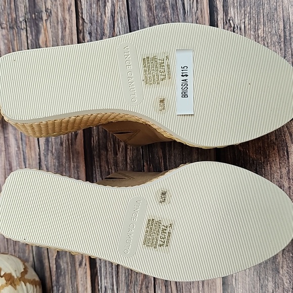 NIB VINCE CAMUTO BRISSIA TORTILLA SILKY NUBUCK PLATFORM WEDGE MULES - Picture 9 of 12